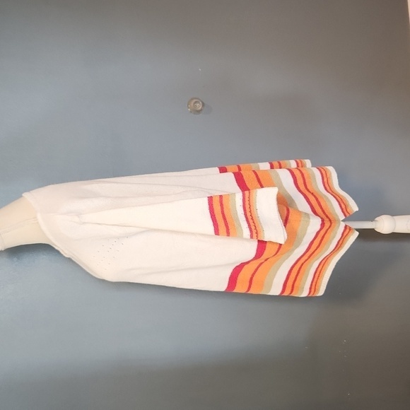 Vintage Bobbie Brooks open knit neon striped swim cover up - Picture 3 of 7